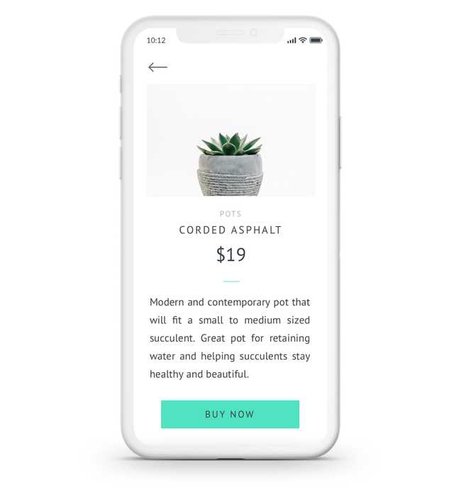 An example app design with white space that showcases the power of white space in improving a design.